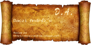 Daczi András névjegykártya