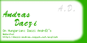 andras daczi business card